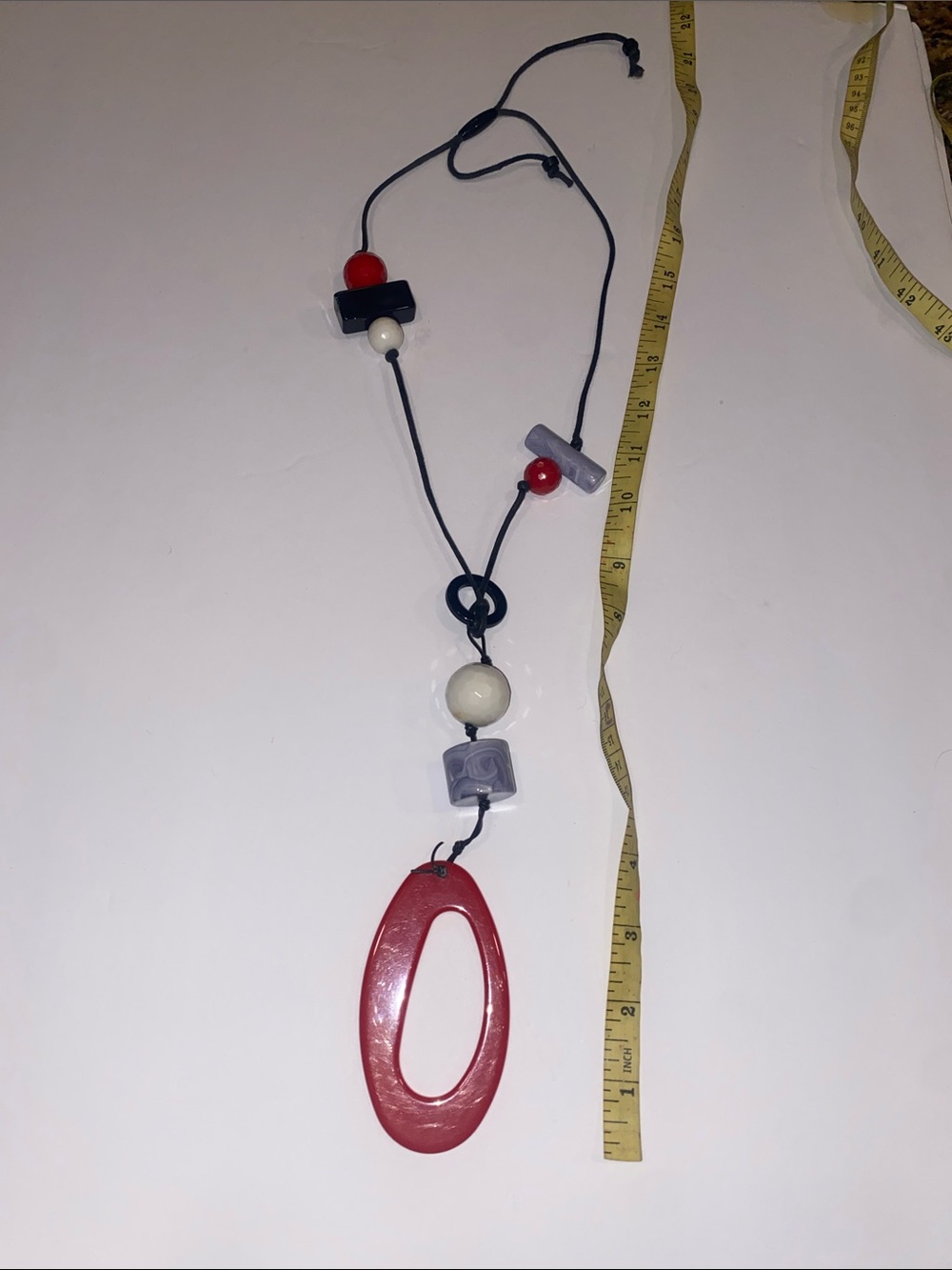 Red and Black Kids Long Bead Necklace - Unbranded (22 inches) boutique.